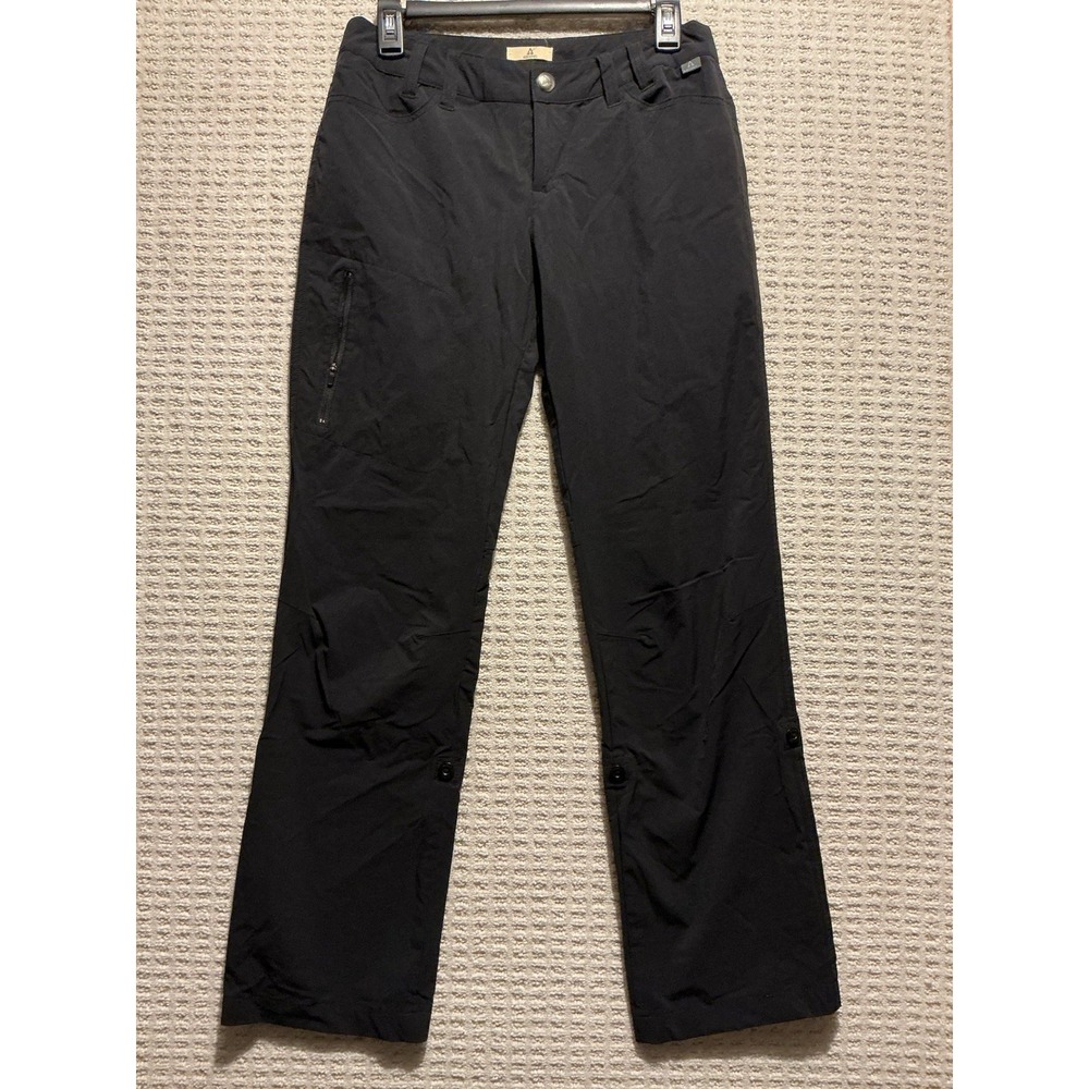 Ascend Stretch Trail Hiking Pants Women Black 4 Roll Tab Legs Weatherproof